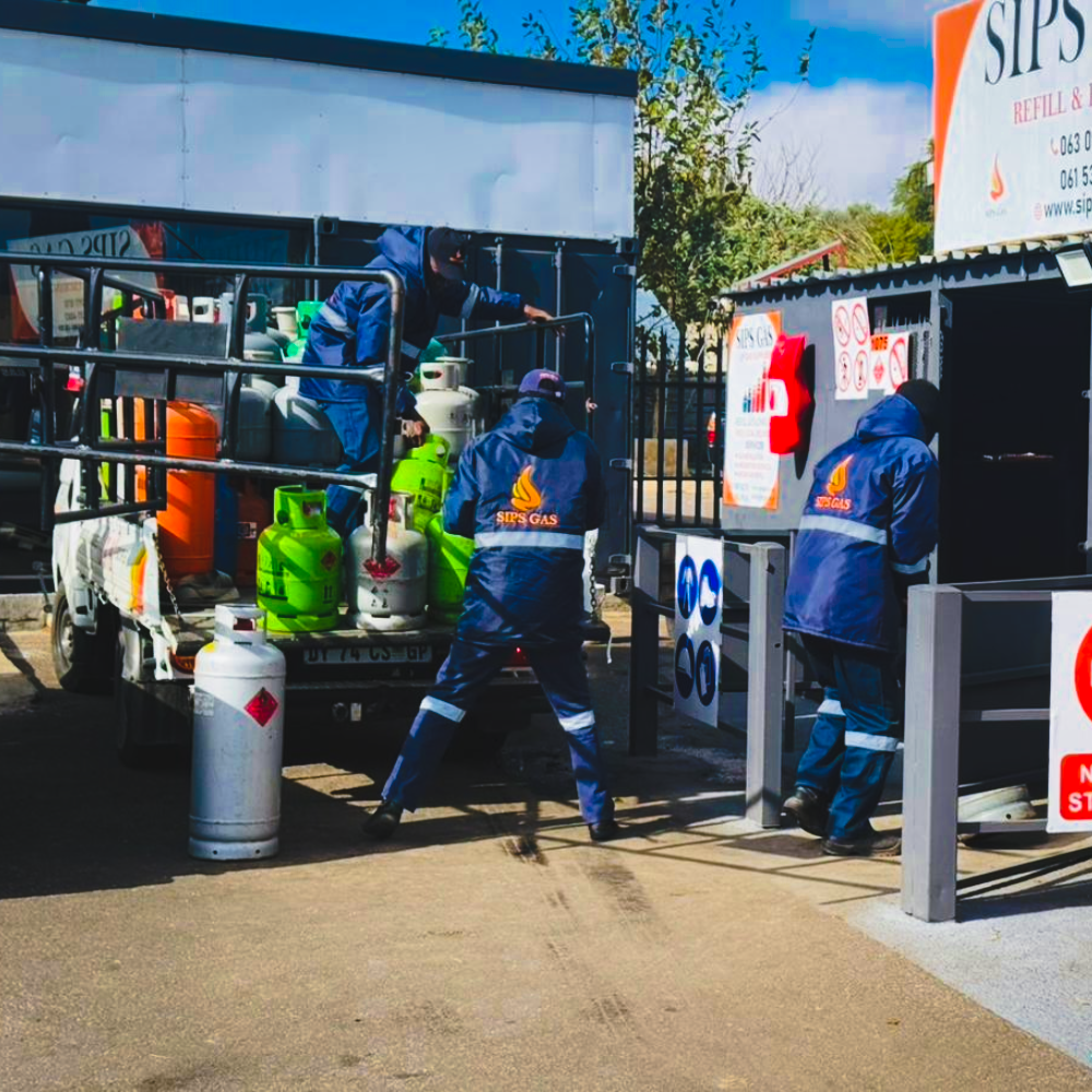 Sips Gas LPG cylinder delivery operations in Midrand